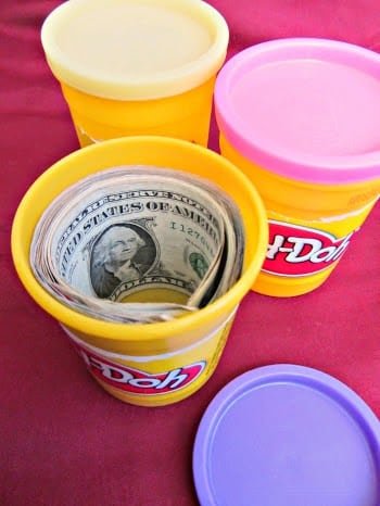 Play dough money gift idea